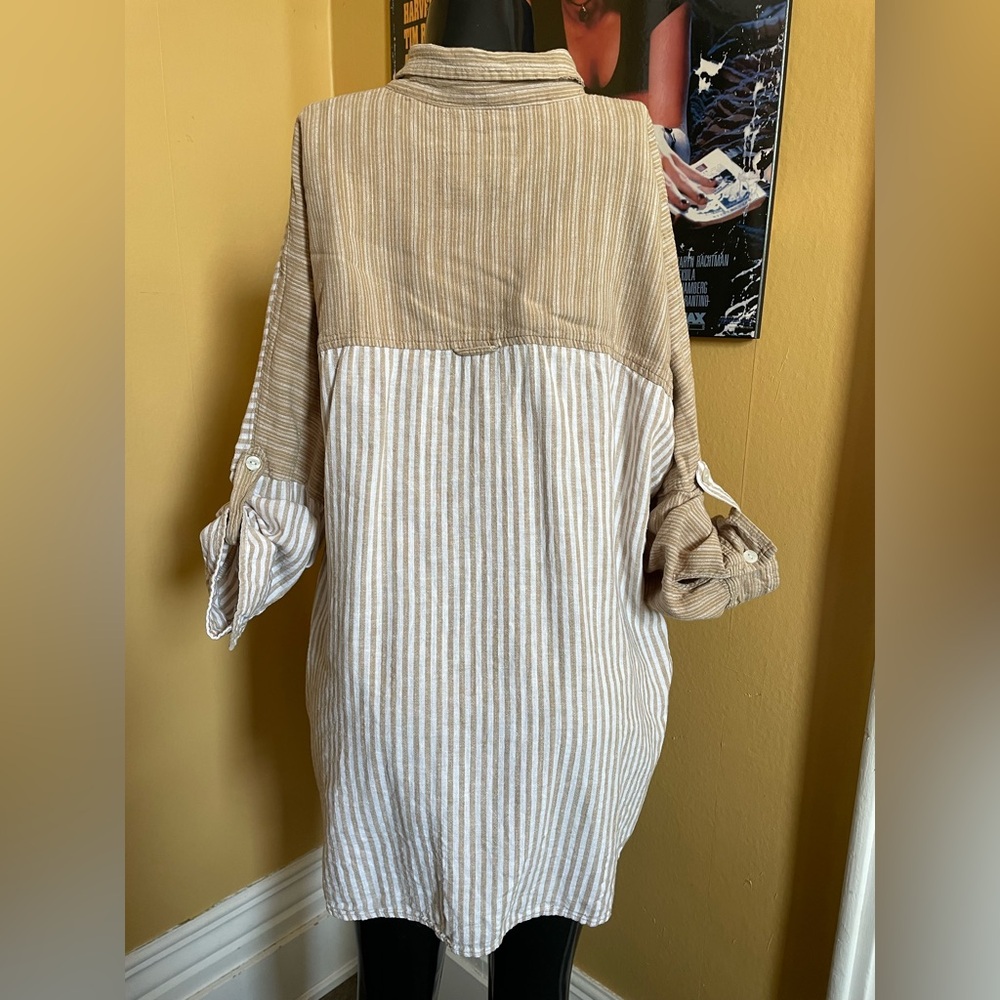 Women’s American Eagle Oversized Linen Longsleeve ( Small ) - Picture 4 of 7